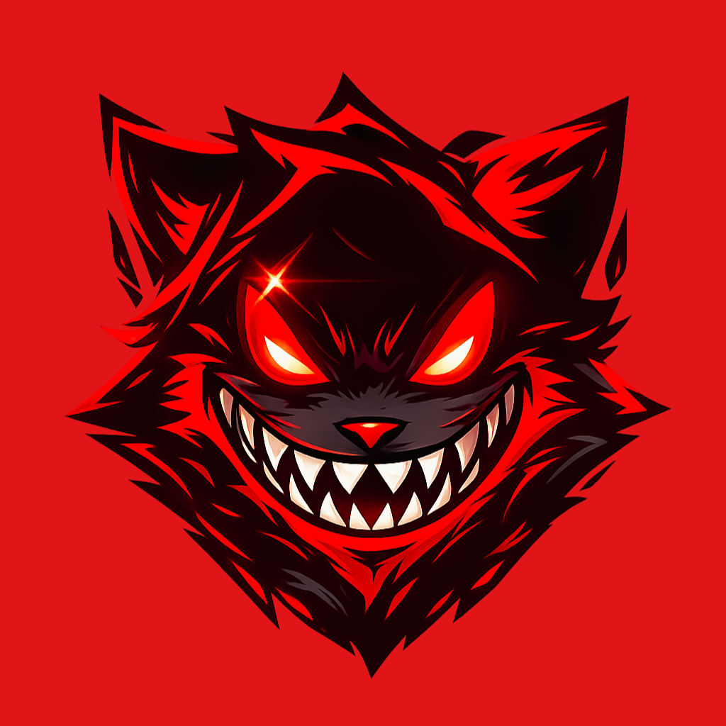 Mascota felina roja y negra de Ryukjs